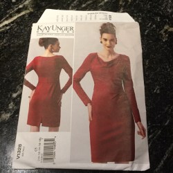 1328 VOGUE KAY UNGER EASY KNIT LINED BIAS EMPIRE MIDRIFF DRESS PATTERN 10-18; 18-26 choice UNCUT